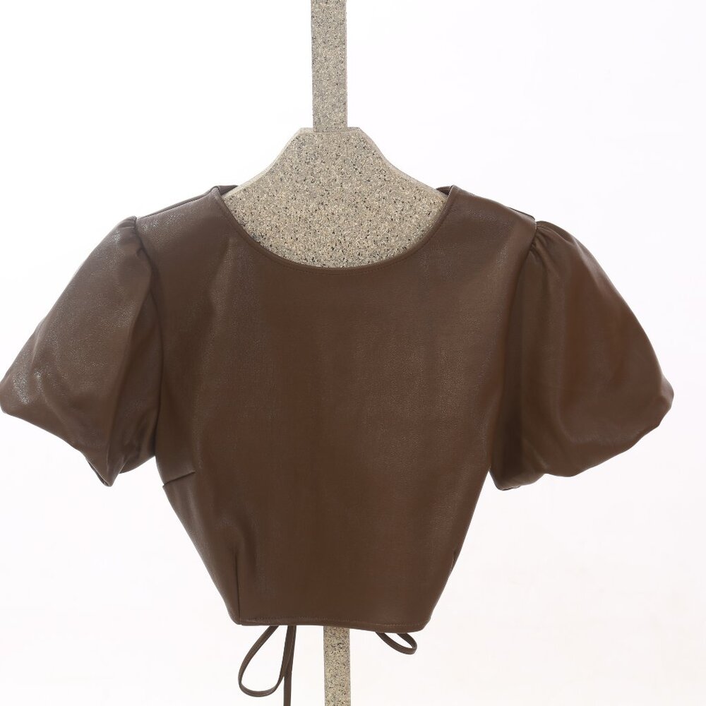 Leather crop top